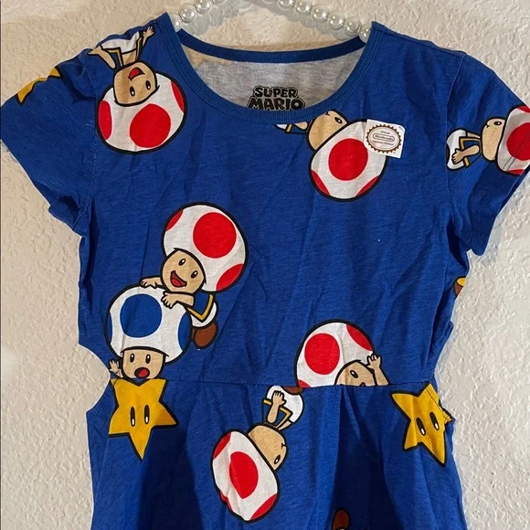 Hybrid Apparel Nintendo Super Mario Toad & Friends Girls’ Dress With Side Cutout - Picture 4 of 10